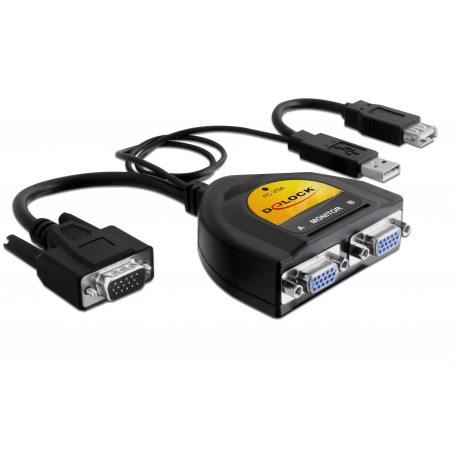 Delock VGA Splitter 2-Port, USB-Strom