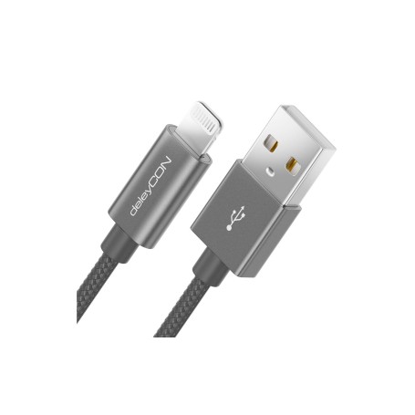 DeleyCON Lightning-USB Kabel 2m, Grau